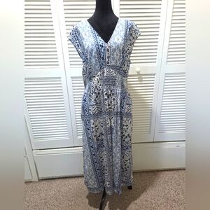 Old Navy Blue and White Backless Dress
